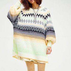 Free people fair isle oversized sweater